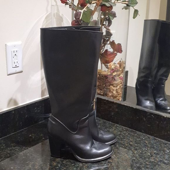 Rag and Bone Lilford Black Leather Boots Size 38 EU 8 US - Picture 5 of 9